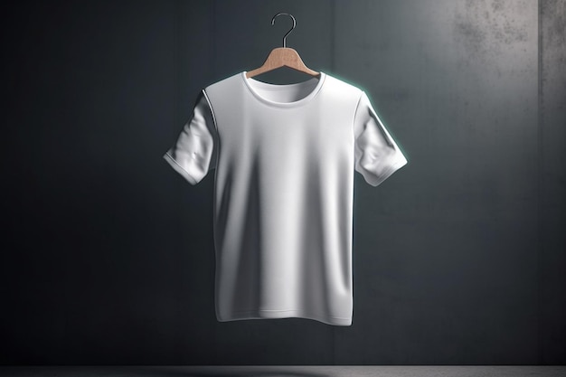 Maquette de t-shirt blanc vide 3D minimaliste sans effort avec une élégance subtile