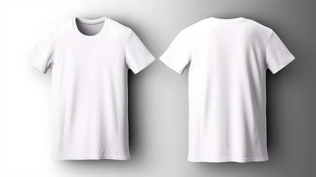 Maquette de t-shirt blanc vierge vue avant et arrière