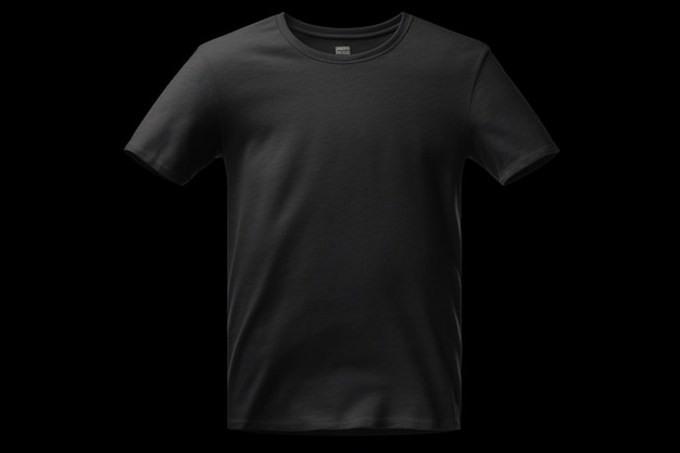 Maquette de t-shirt noir avec un fond gris