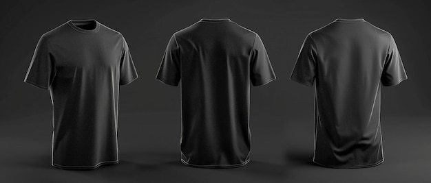 Maquette de T-shirt noire avec une IA générative