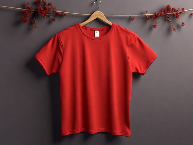 Une maquette de t-shirt rouge