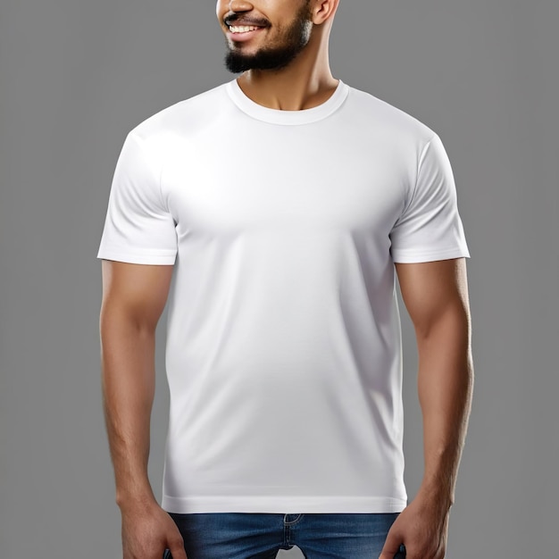 Photo maquette de t-shirt t-shirt blanc vierge vues avant et arrière vêtements masculins portant un appa clair et attrayant