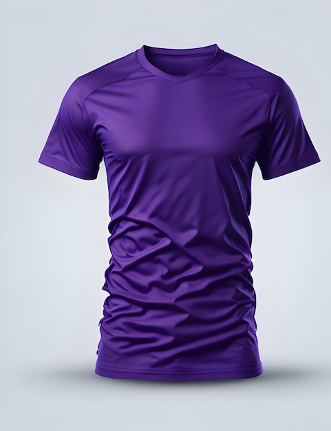 Une maquette de T-shirt violet sur fond blanc