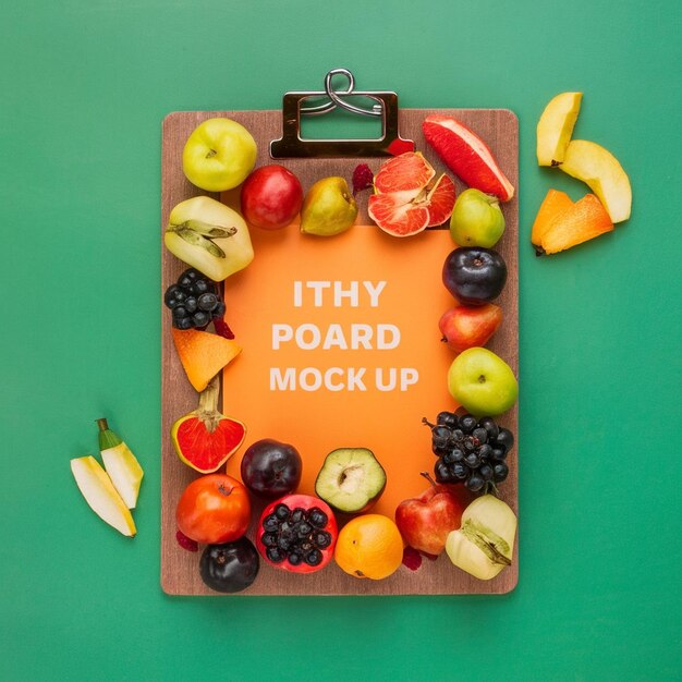 Photo une maquette de tableaux avec des fruits colorés