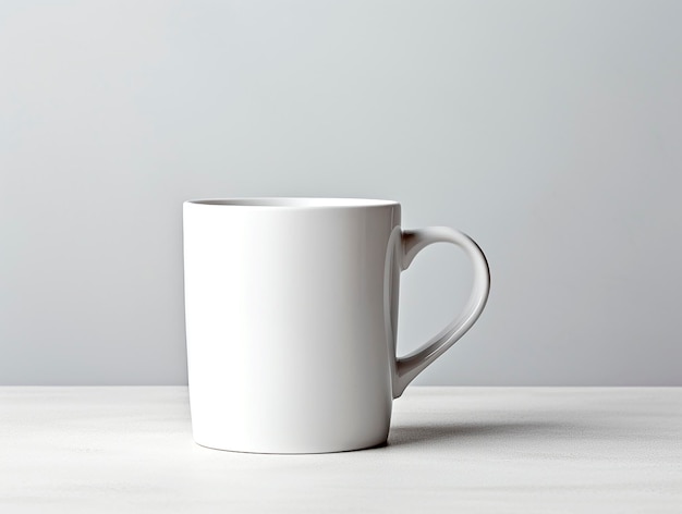 Photo maquette de tasse blanche sur un fond blanc rendu 3d