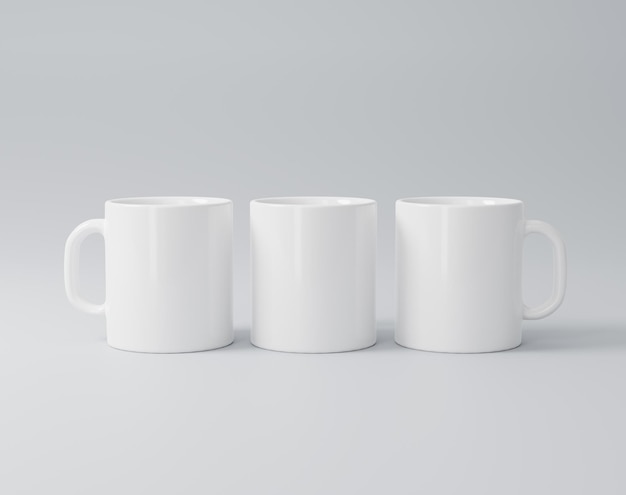 Maquette de tasse à café blanche rendu 3d de tasse blanche