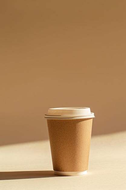 Une maquette d'une tasse de café debout