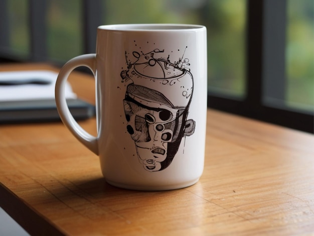 Photo une maquette de tasse de café sur une table