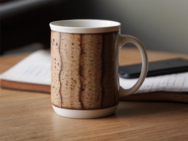 Une maquette de tasse de café sur une table