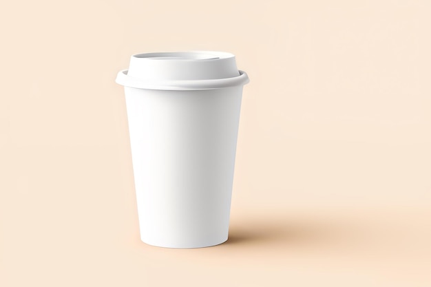 Photo une maquette de tasse en plastique blanche est une image générative.