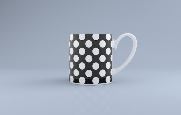 Maquette de tasse réaliste avec motif rendu 3D