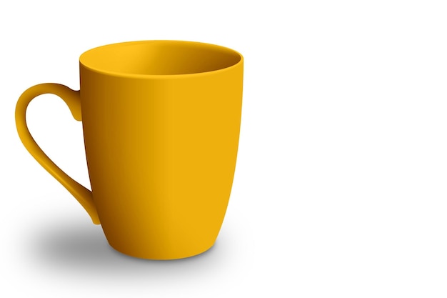 Maquette de tasse vierge isolée sur un rendu 3D coloré ajouté un espace de copie pour le texte adapté à votre projet de conception