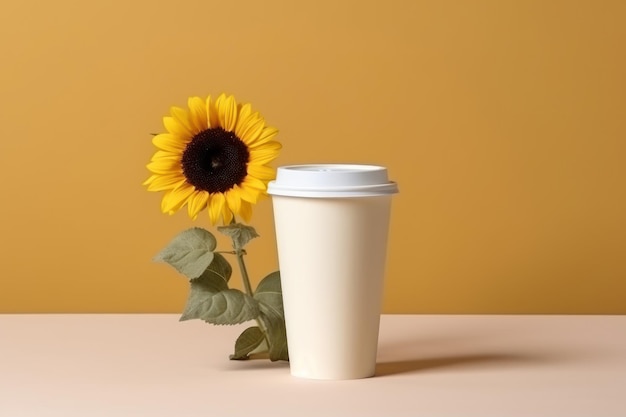 Maquette de tasses à café jetables, tasses à thé, gobelets en papier, IA générative