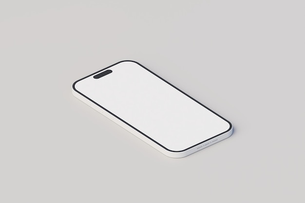 Maquette de téléphone 3d isométrique minimal rendu 3d