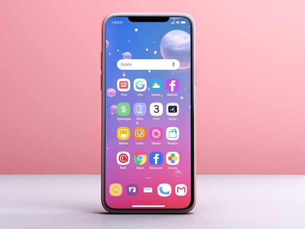 Photo une maquette de téléphone portable moderne pour l'affichage d'applications générée par l'ia