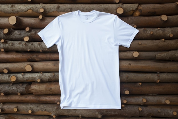 Photo maquette de tshirt sur bois