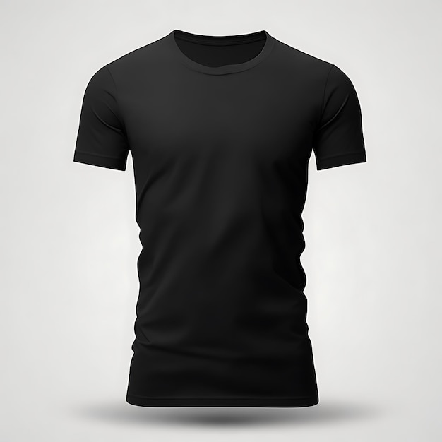 maquette de tshirt noir pour hommes maquette de t-shirt sur fond blanc maquette de tshirt noir