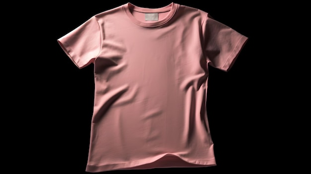Maquette de tshirt rose sur fond noir avec fond