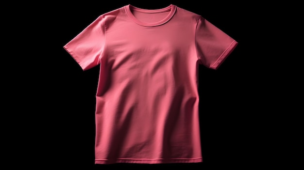 Maquette de tshirt rose sur fond noir avec fond