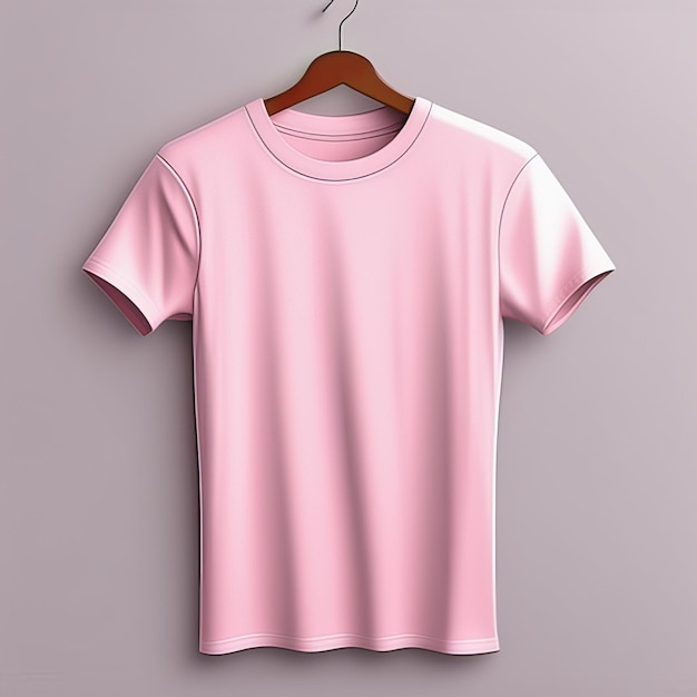 Maquette de vêtements rose tshirt blanc