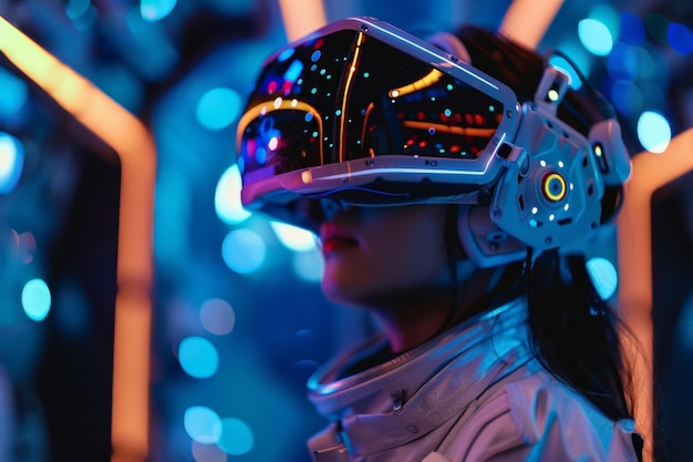 Une maquette VR d'un jeu de réalité virtuelle sur le thème de l'espace