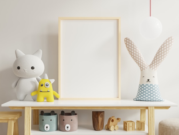 Maquettes d'affiches à l'intérieur de la chambre d'enfant