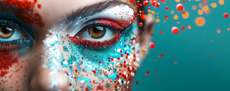 Photo un maquillage artistique vibrant qui exprime une individualité et un style uniques