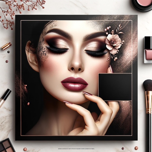 un maquillage et des cosmétiques pour femmes Pour les médias sociaux modèle de conception de bannière de poste