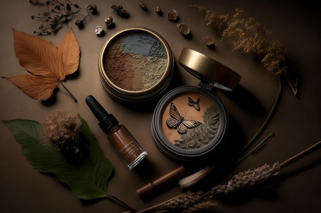 Maquillage de couleur naturelle Photographie de produits AI générative