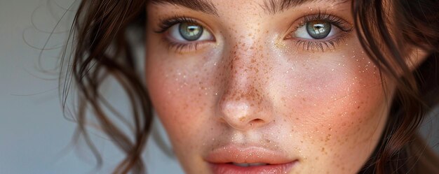 Photo un maquillage frais et rosé paraît lumineux arrière-plan