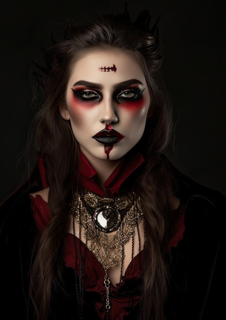 Maquillage d'Halloween et séance photo gothique