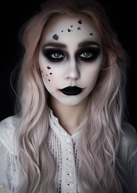 Maquillage d'Halloween et séance photo gothique