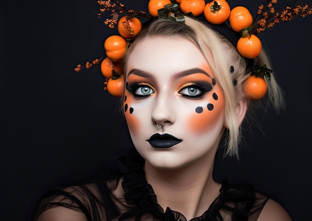 Photo maquillage d'halloween et séance photo gothique