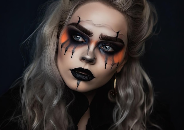 Maquillage d'Halloween et séance photo gothique