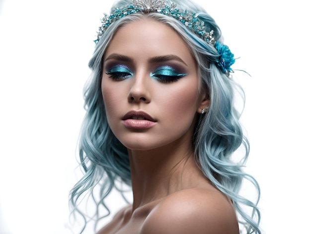 Photo le maquillage de la reine frost