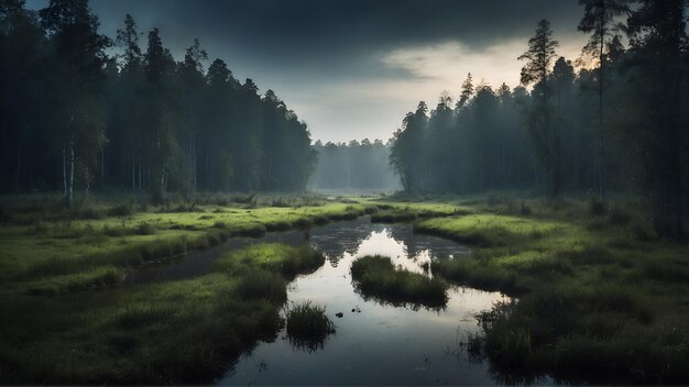 Photo des marais dans une forêt profonde