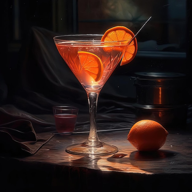 marasquin un cocktail avec des tranches d'orange