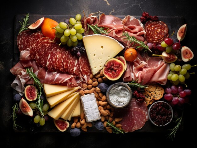 Photo marblelaid charcuterie une symphonie de saveurs et de textures