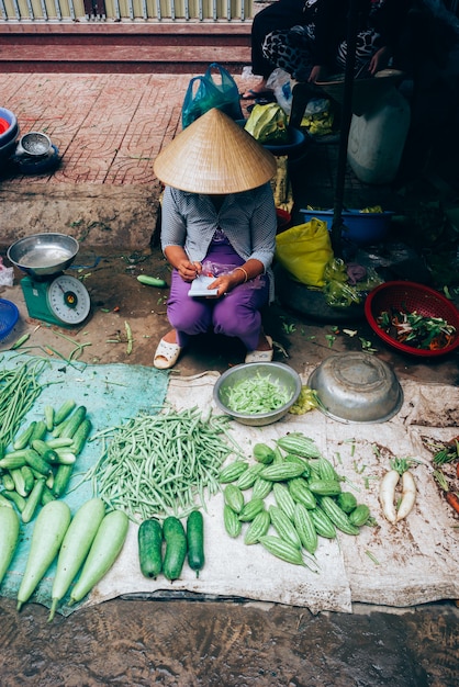 Photo marché alimentaire vietnamien