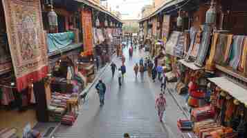 Photo un marché animé à marrakech, au maroc