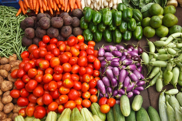 Marché aux légumes en Inde