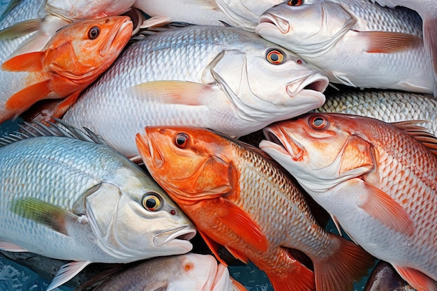 Le marché aux poissons coloré et bondé offre une abondance de fruits de mer frais.