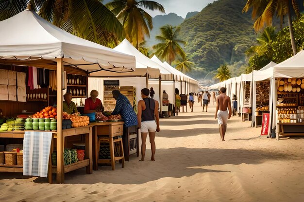 Un marché avec beaucoup de monde