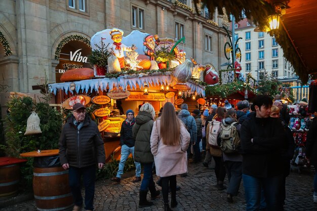 Marché du Nouvel An de Noël à Dresde, en Saxe, en Allemagne