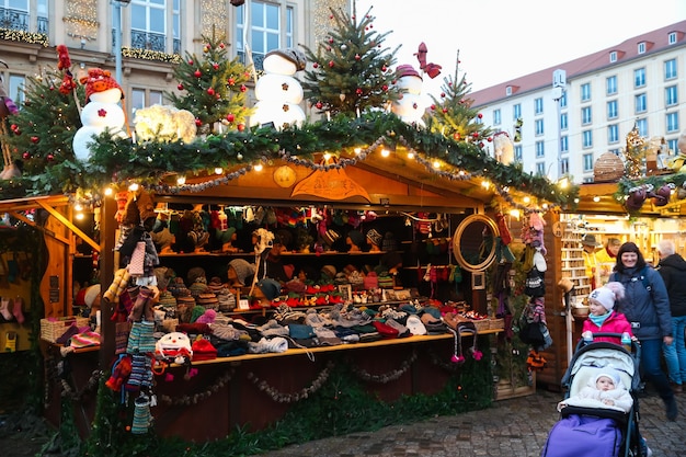 Marché du Nouvel An de Noël à Dresde, en Saxe, en Allemagne