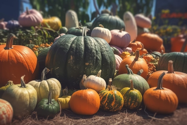 Marché fermier de la citrouille Générer Ai