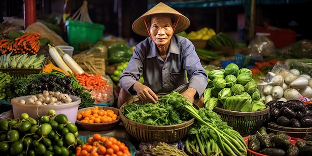 Marché frais vietnamien