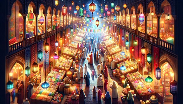 Photo le marché nocturne du ramadan