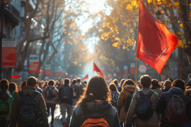 Une marche de protestation politique dans les rues