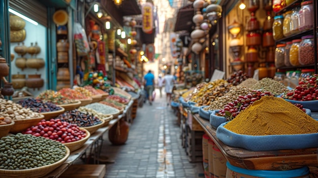 Un marché de rue vibrant et animé